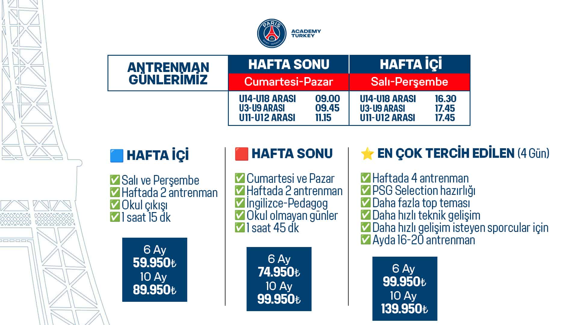 PSG Academy Bursa Fiyatları