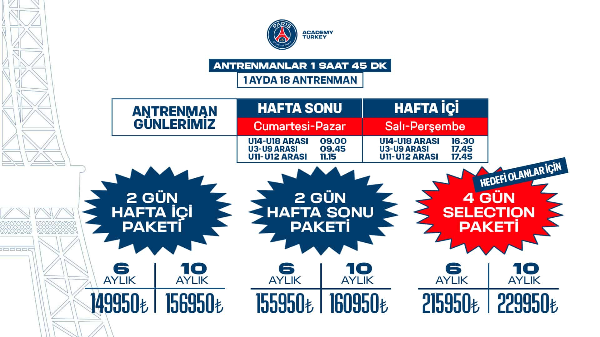 PSG Academy İstanbul Fiyatları